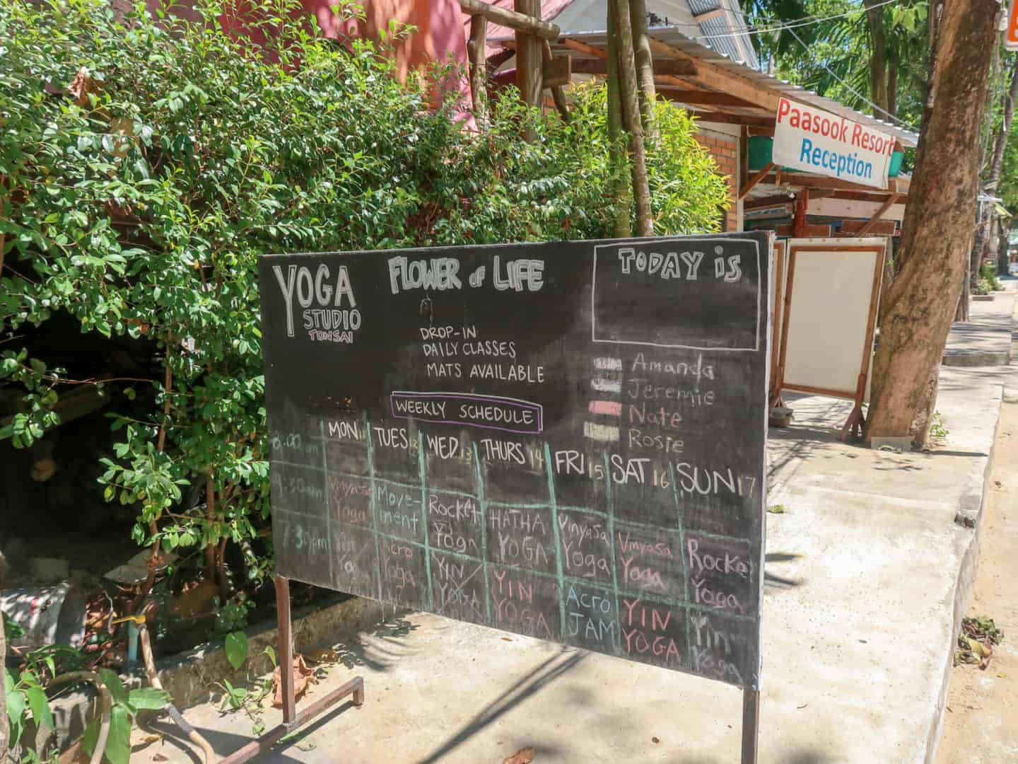 tonsai beach, yoga