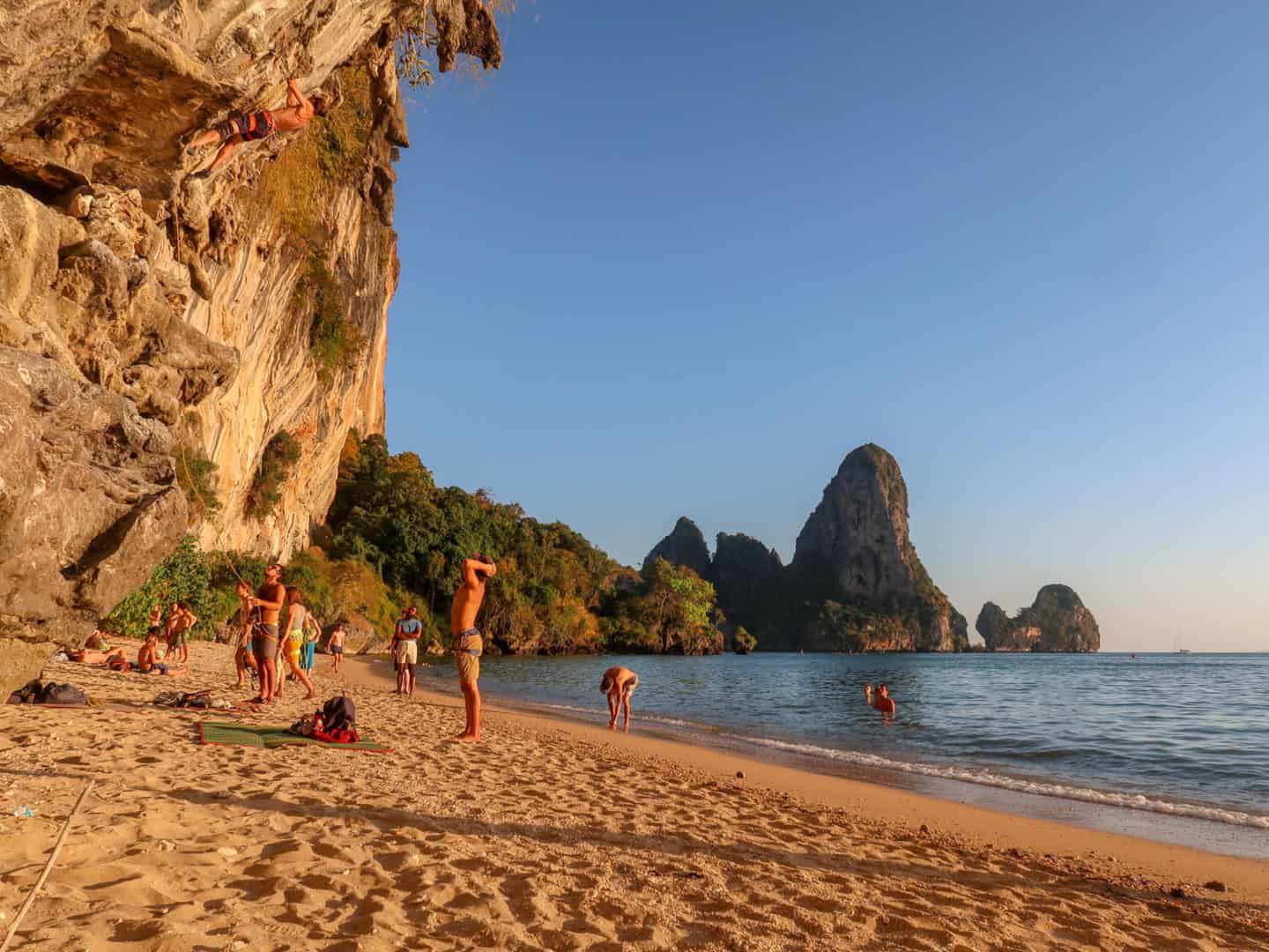 tonsai beach, rock climbing