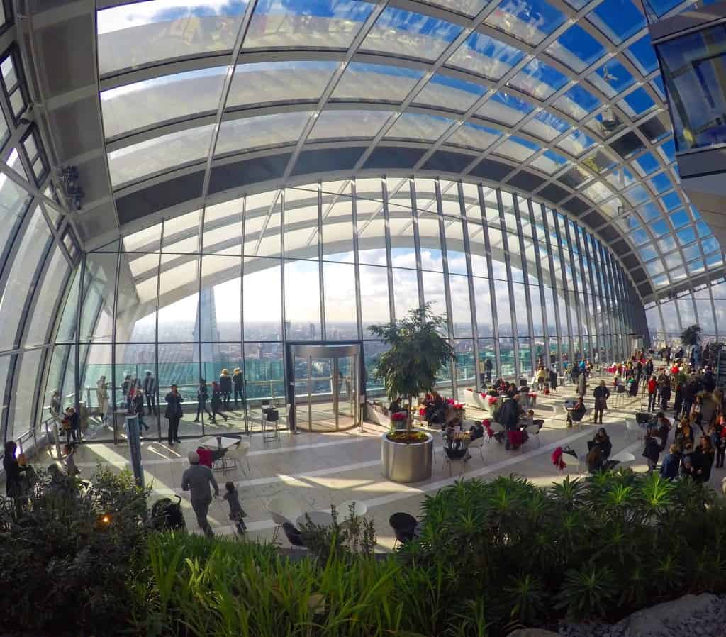 Sky Garden London - Inside the glass sky garden