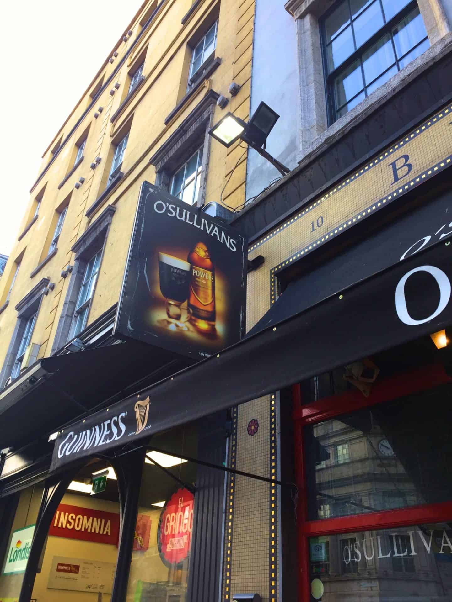 best pubs in Dublin for live music, Outside of O'Sullivans Bar