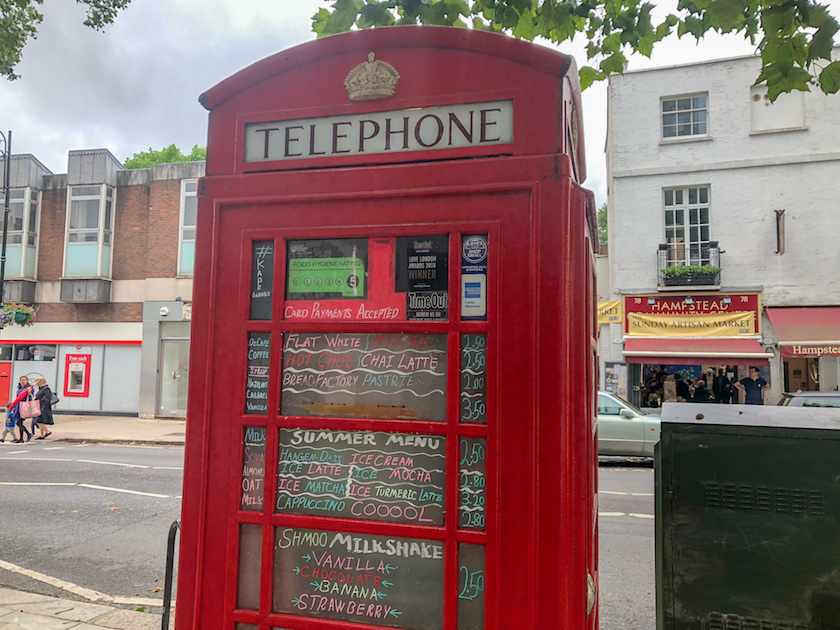 Things to do in Hampstead, Telephone cafe phonebox in Hampstead - Things to do in Hampstead, Telephone cafe phonebox in Hampstead