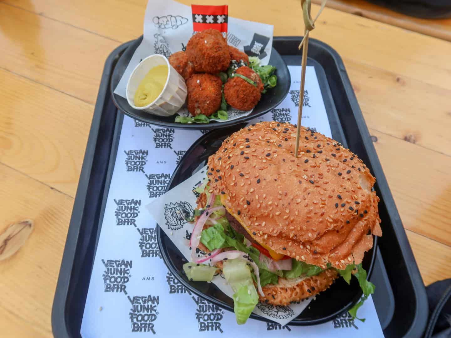 Vegan Junk Food Cafe Amsterdam - Amsterdam Solo Travel, Amsterdam vegan food eating alone
