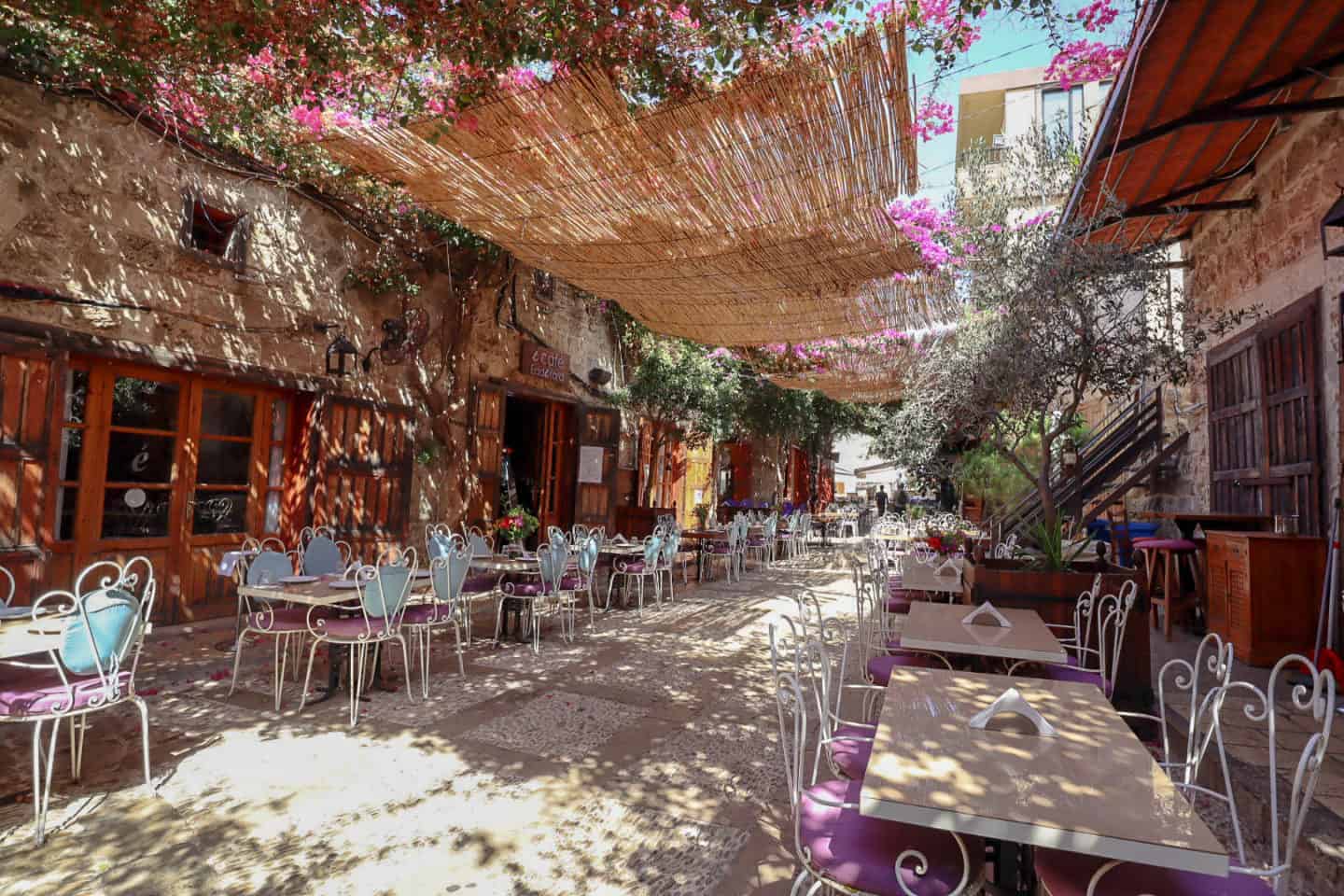 Byblos Restaurant Courtyard - Beirut to Byblos by Uber
