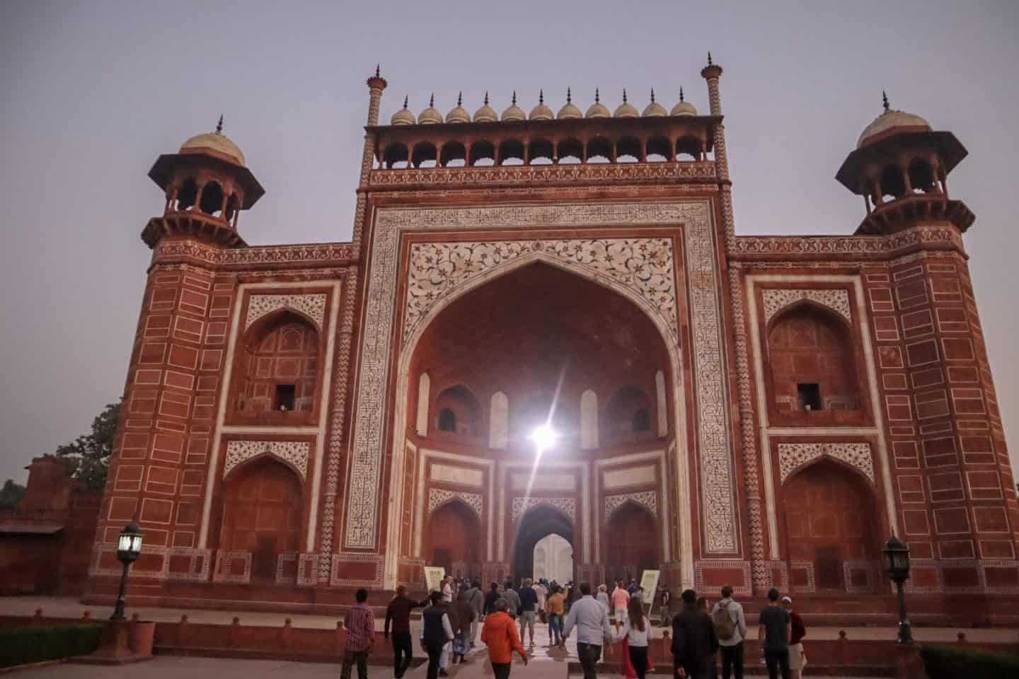 Taj Mahal Entrance Sunrise - The Wandering Quinn Travel Blog