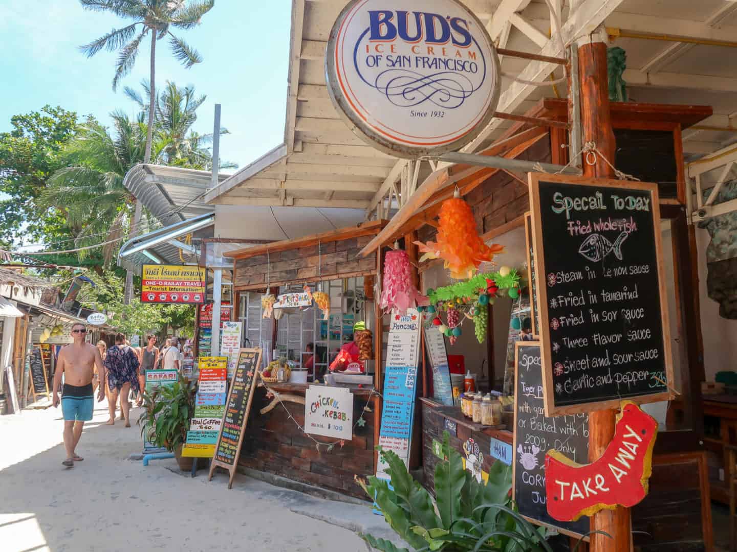 railay beach shops - ao nang to railay, day trip