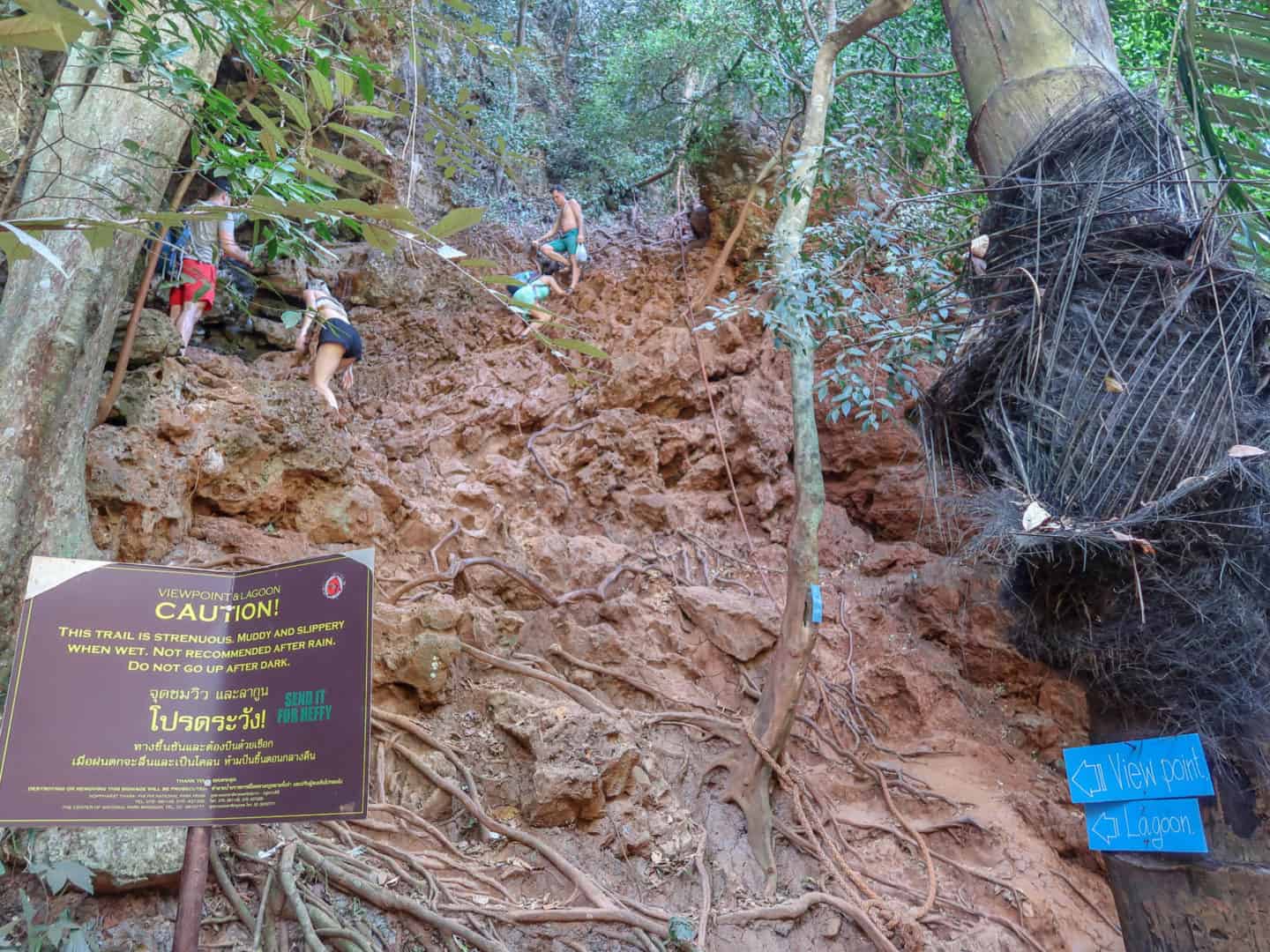 railay beach viewpoint climb - ao nang to railay, day trip