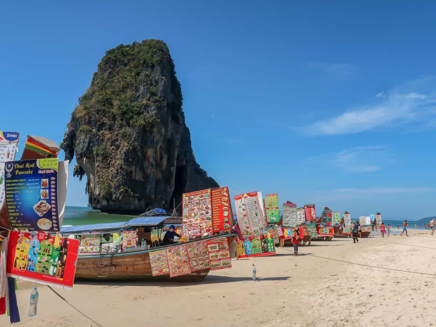 railay beach snack boats - ao nang to railay, day trip