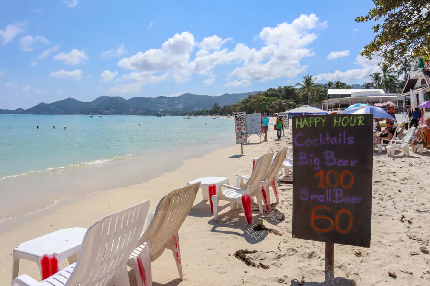 Chaweng Beach Happy Hour Drinks - koh samui on a budget, happy hours