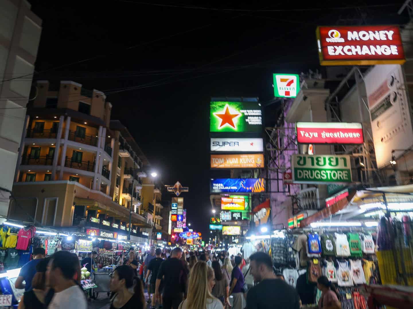 khao san road bangkok at night - 2 weeks in Thailand, khao san road