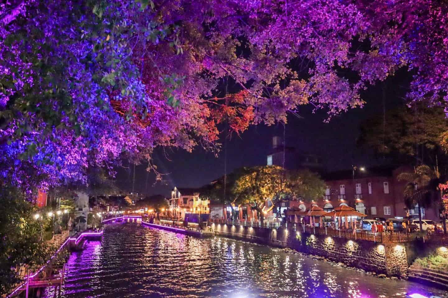 Melaka river at night - things to do in Melaka Malaysia, river boat at night