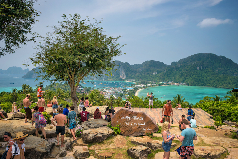 Thailand female packing list, tourists at Phi phi viewpoint - Thailand female packing list, tourists at Phi phi viewpoint