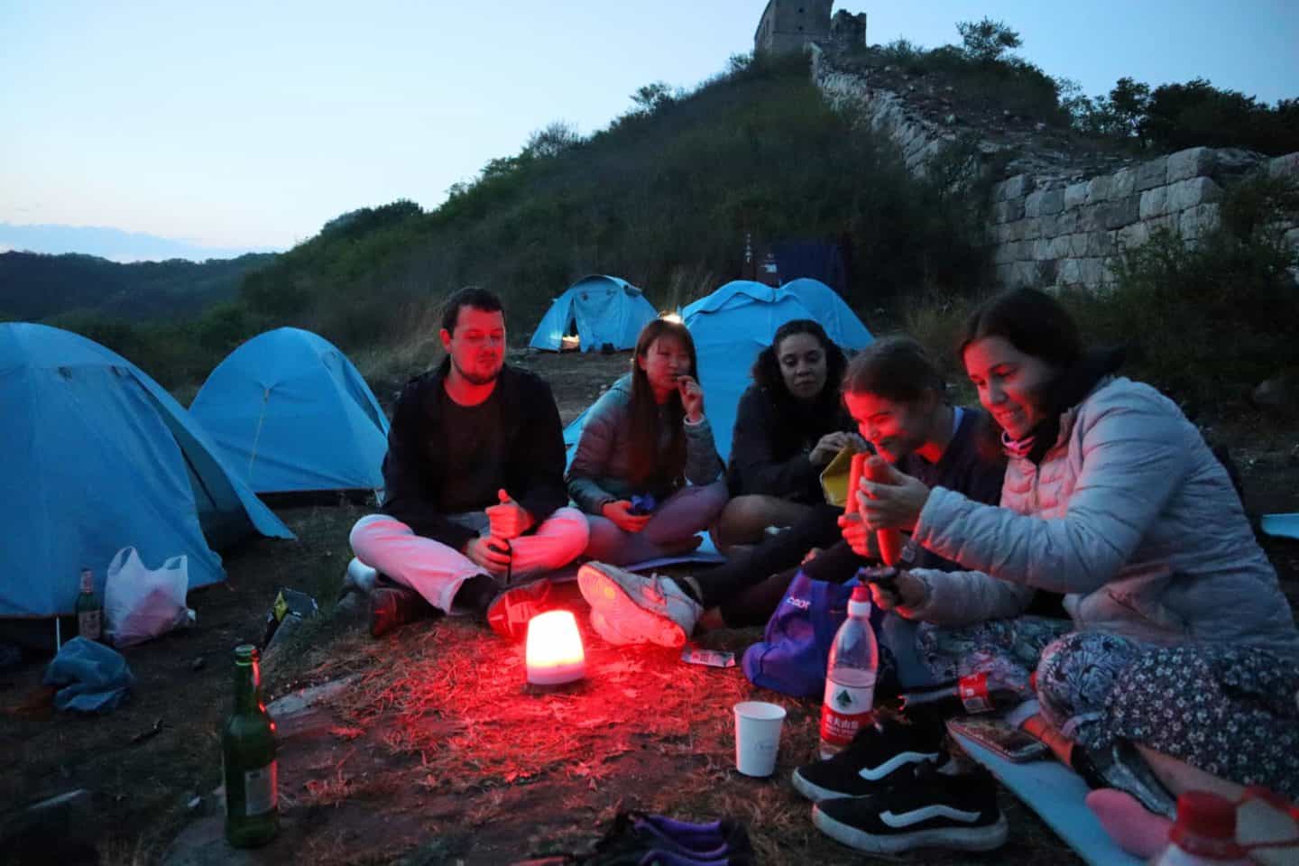 camping on the great wall of china - camping on Great Wall of China