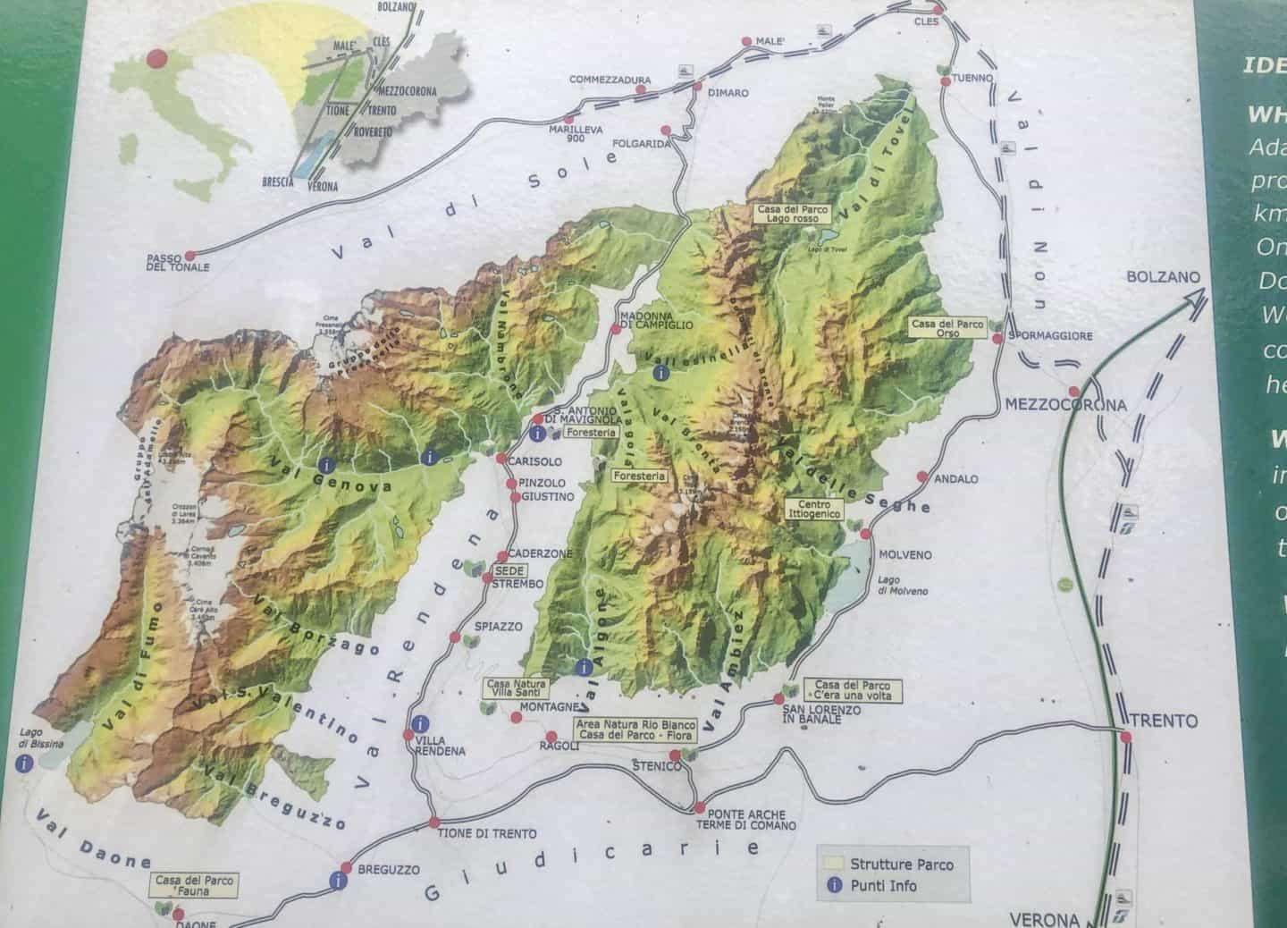 San Vili Pathway Trek Trentino Italy Map - San Vili Pathway Trek Map