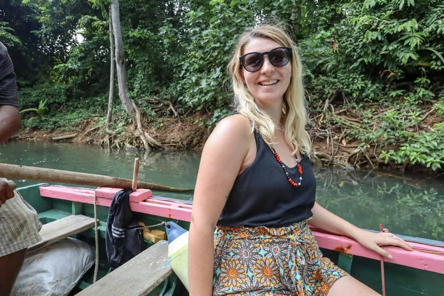 indian river boat tour Dominica - dominica travel guide, ellie quinn on boat on indian river cruise