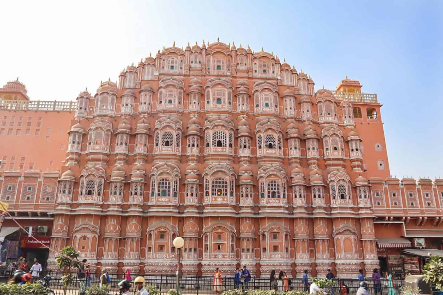 Haha Mahal in Jaipur - 2 Day Itinerary for Varanasi, Hawa Mahal in Jaipur with Blue Sky