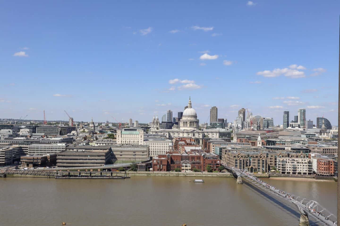 View from Tate Modern Viewpoint - View over River Thames and St Pauls Cathedral from Tate Modern Viewpoint | London River Thames Walk