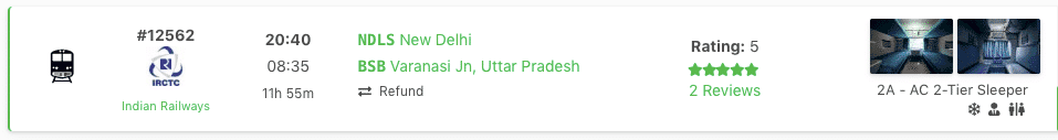 overnight train from delhi to varanasi time on 12Go - 2 week India itinerary, overnight train from delhi to varanasi time on 12Go