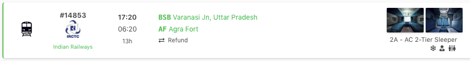 best overnight train to get from Varanasi to Agra 12go - 2 week India itinerary, best overnight train to get from Varanasi to Agra 12go