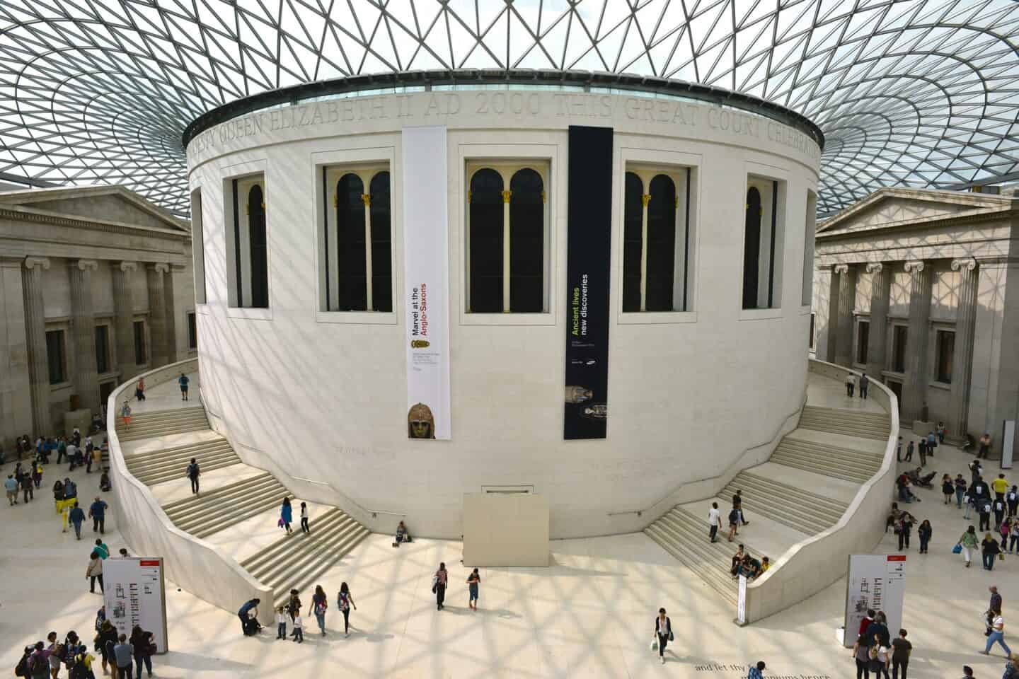 The British Museum - The British Museum inside with glass ceiling | Covent Garden London Guide