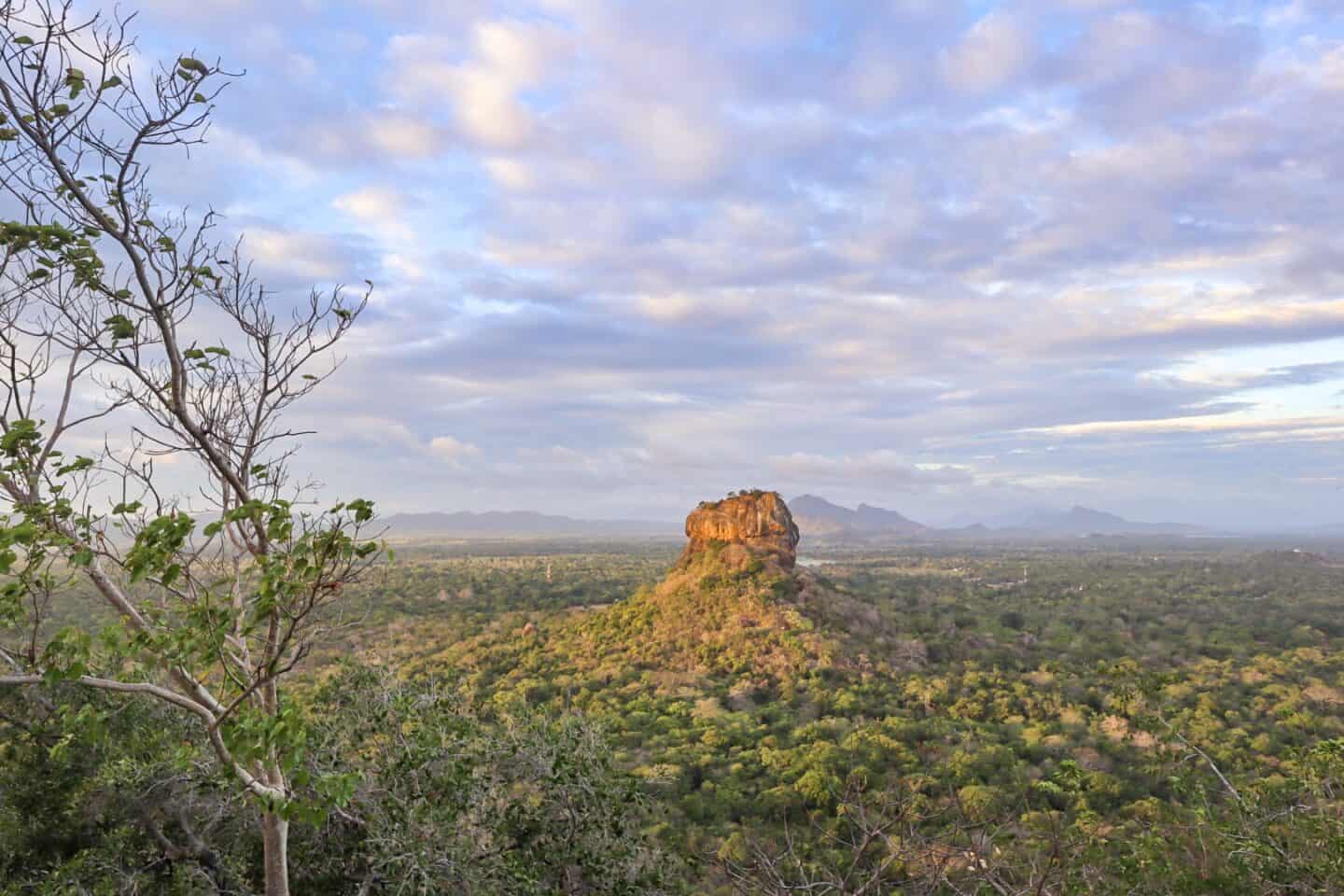 Sigiriya Rock from Pidurangala Rock - places to visit in Sri Lanka on first trip, Sigiriya Rock from Pidurangala Rock