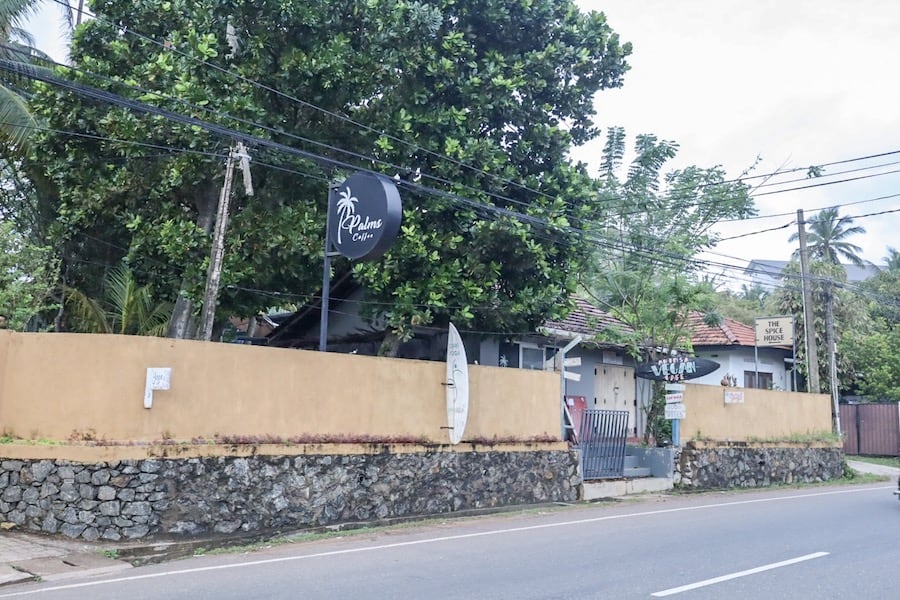 Outside of Palms Coffee Cafe in Mirissa | best cafes in Mirissa