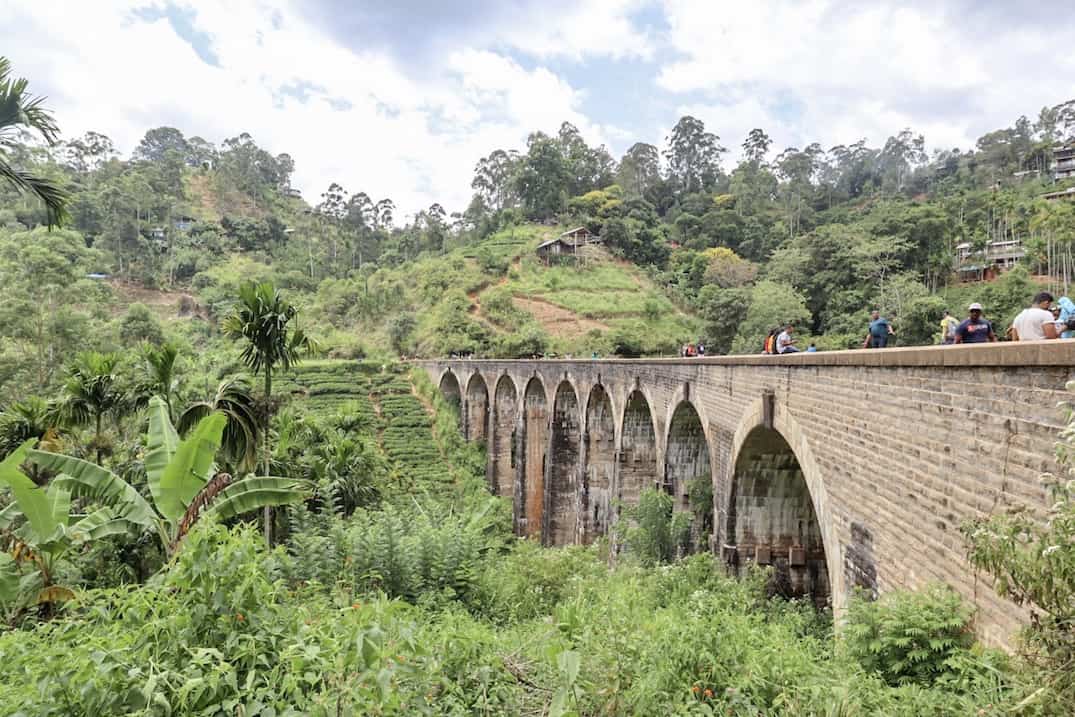 Nine Arch Bridge Ella - Sri Lanka in August, Nine Arch Bridge Ella with cloud and sun