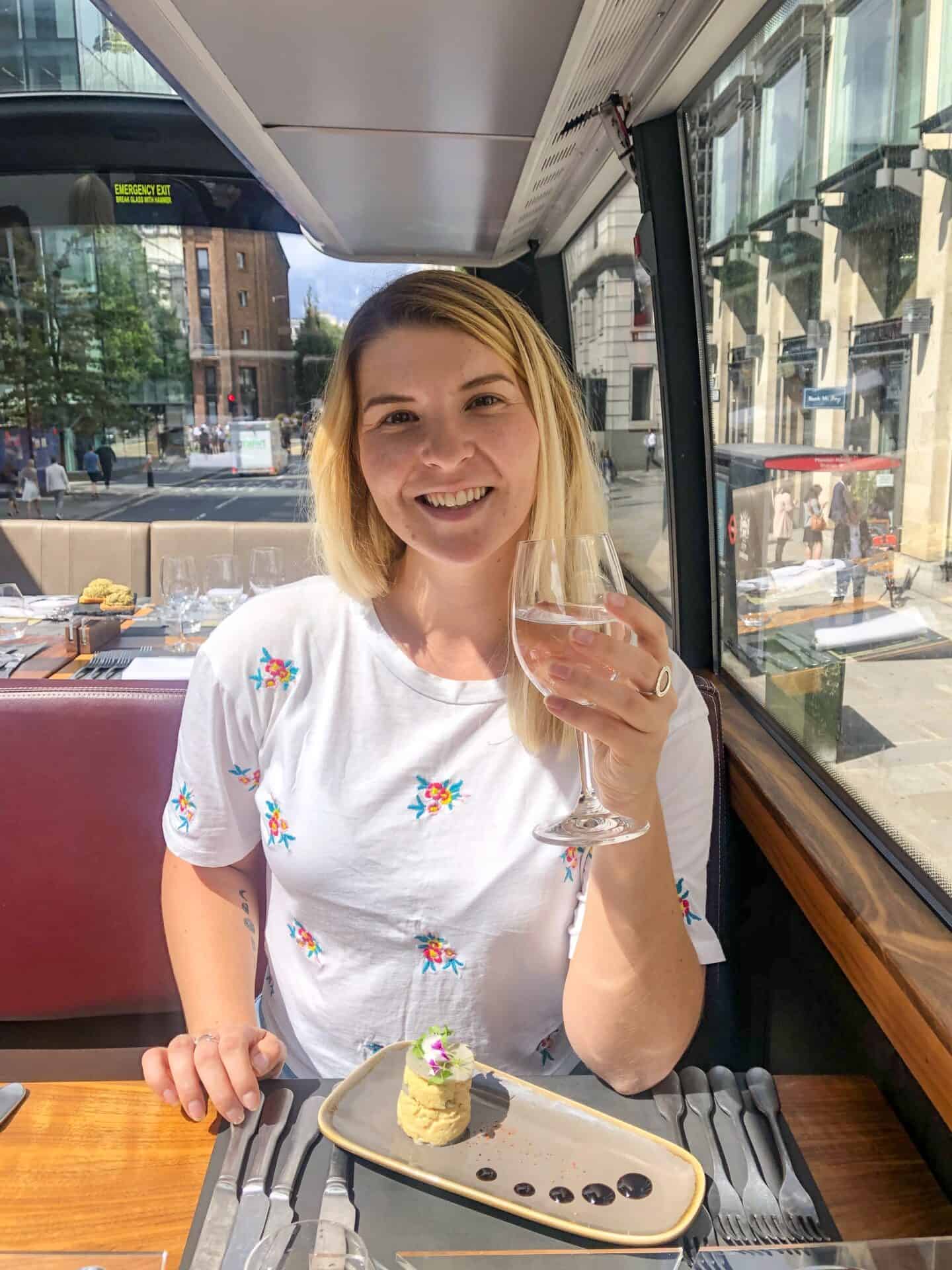 Bustronome London - ellie quinn on bustronome London with panoramic terrace of London