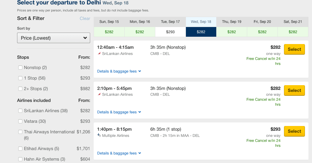 Expedia.com - proof of onward travel, expedia