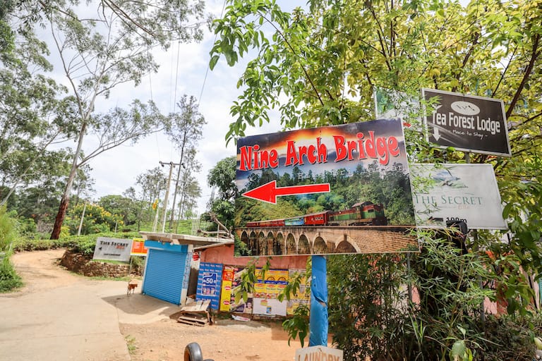 Nine arch Bridge Sign - Nine Arch Bridge Sign | visiting little adams peak and nine arch bridge in Ella