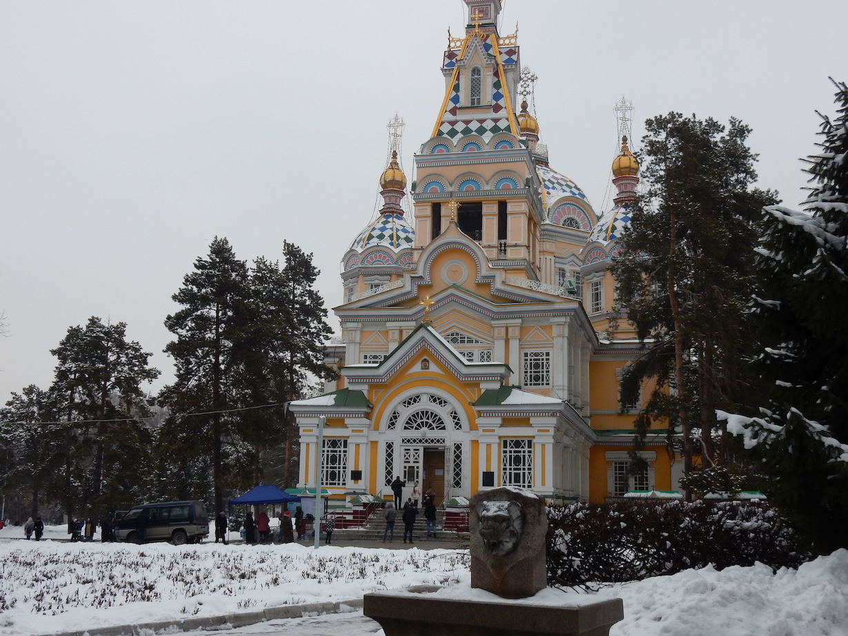 Almaty Church - snowy Almaty Church | best places to travel in Asia December and January