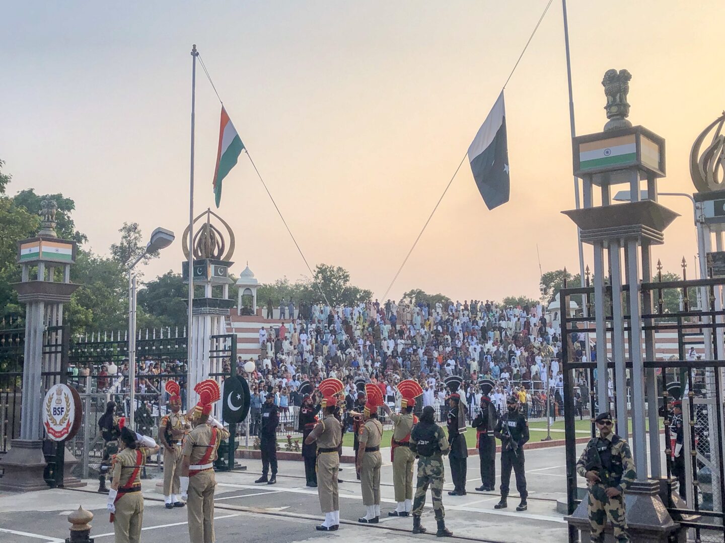 Wagah Border India Pakistan ceremony - Wagah Border Crossing, Wagah Border India Pakistan Ceremony Flag