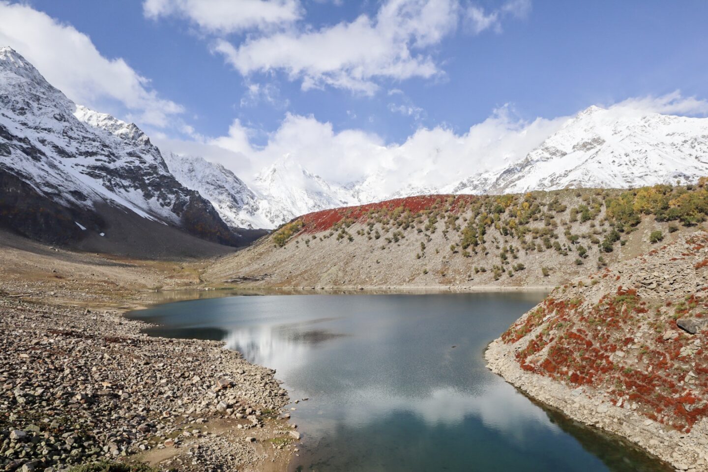Rama Lake Astore Pakistan - Pakistan itinerary, Rama Lake and snow capped mountains