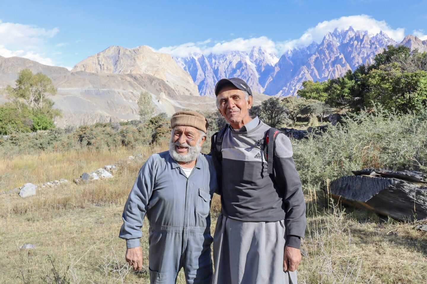 Khan Bhag from Rehman Homestay - Pakistan itinerary, Khan Bhag and friend in Hunza mountains