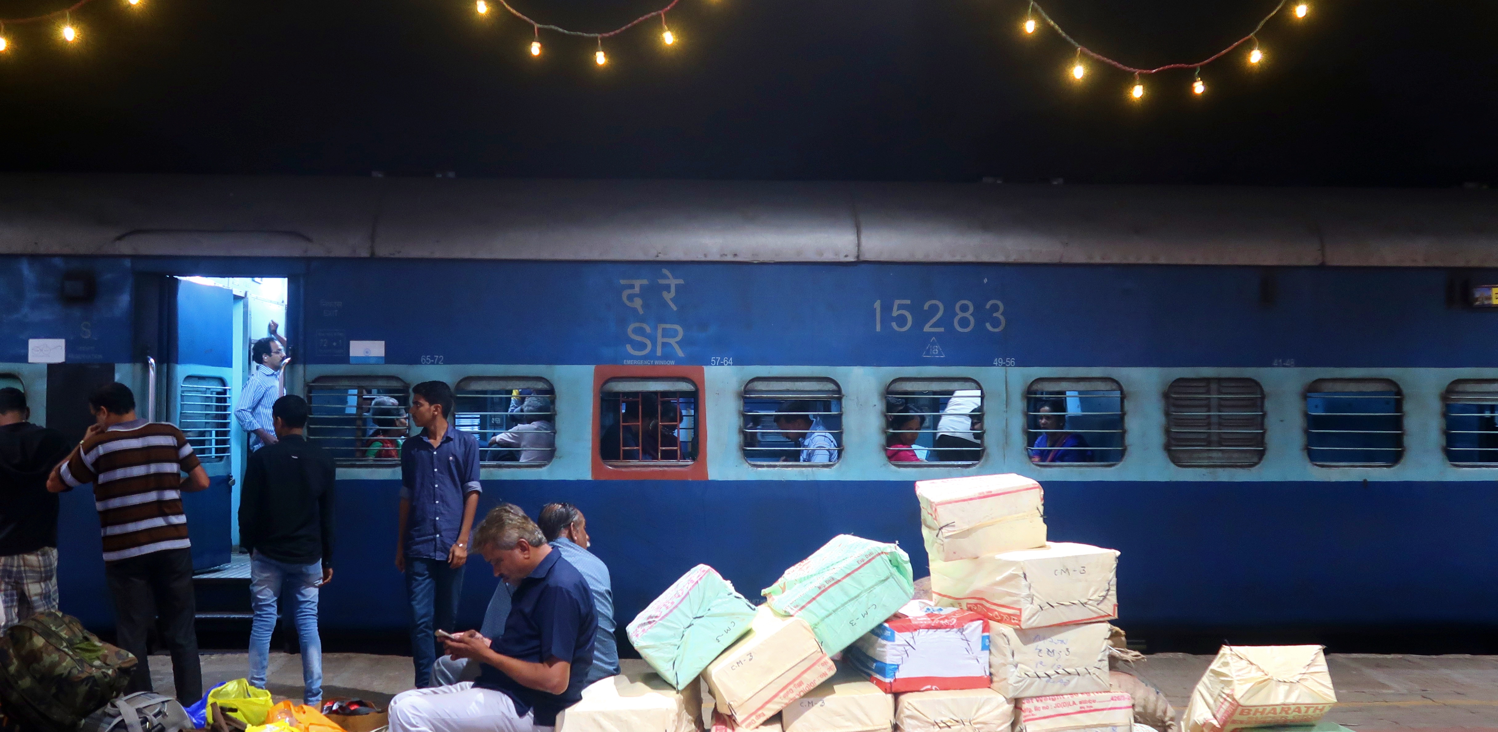 The Wandering Quinn Travel Blog train in india at station at night
