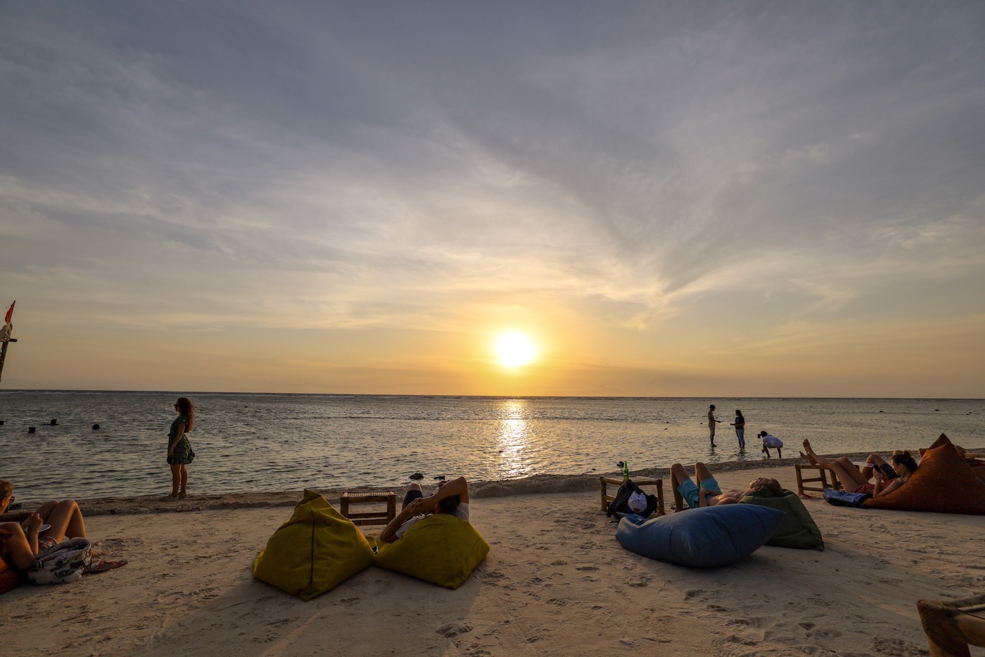 Gili T Sunset - things to do in Gili Trawangan, Sunset and Beanbags on Sunset Beach Gili T