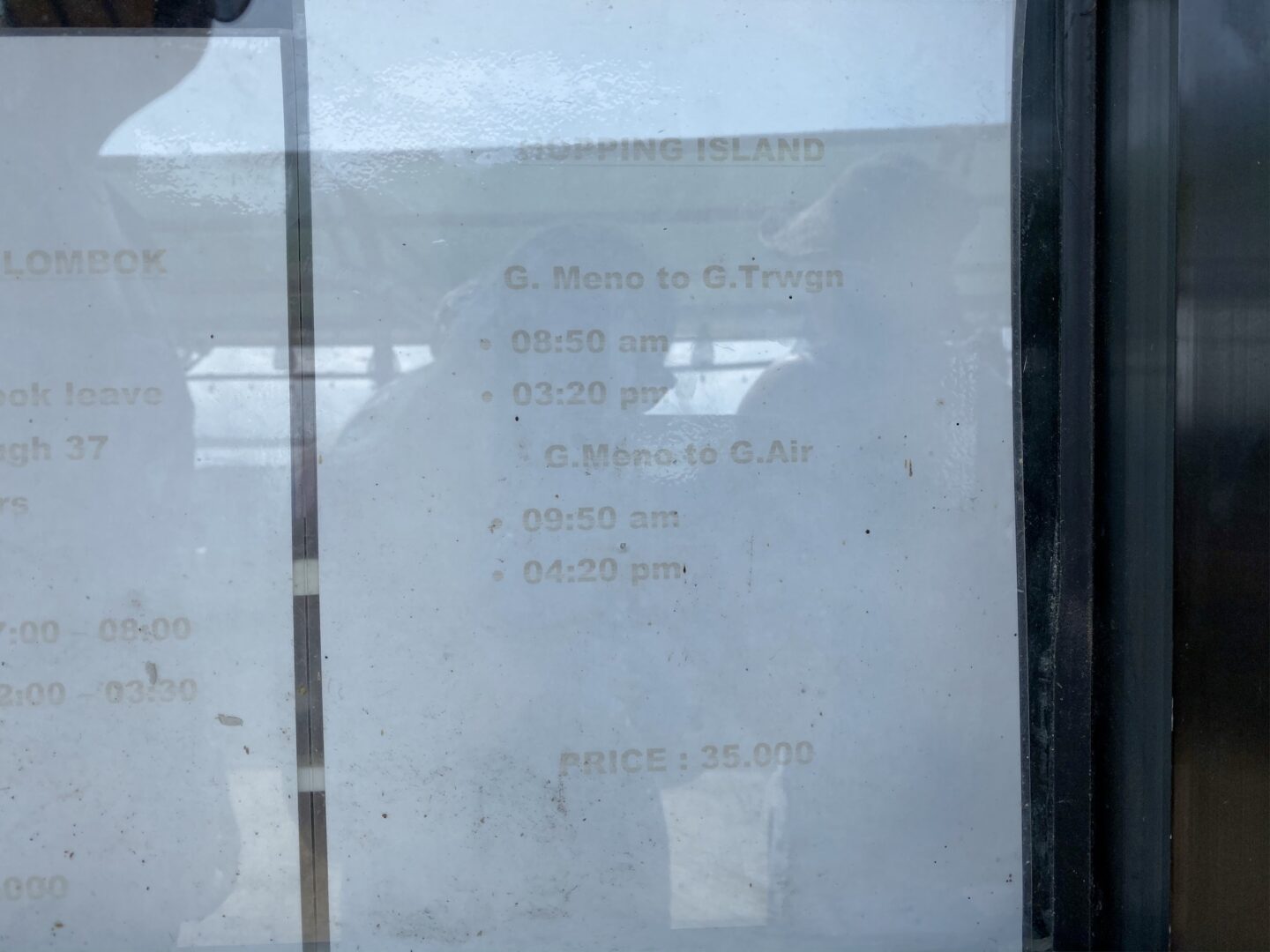 Gili Meno to Gili T and Gili Air boat schedule - Gili Meno to Gili T and Gili Air boat schedule
