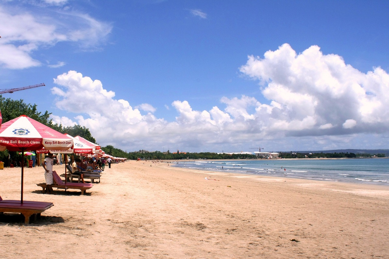Kuta Beach Bali - Bali Lombok itinerary, Kuta Beach Bali with beach chairs