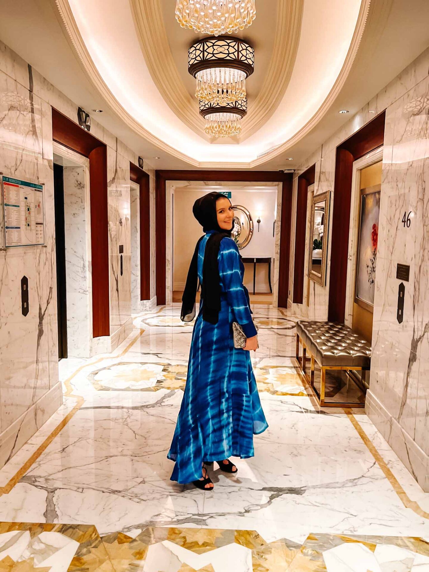 What to wear in Abu Dhabi, lightweight blue dress - What to wear in Abu Dhabi, lightweight blue dress