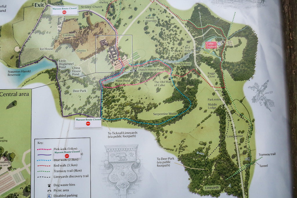 Calke Abbey Walks - Calke Abbey Walks, Map
