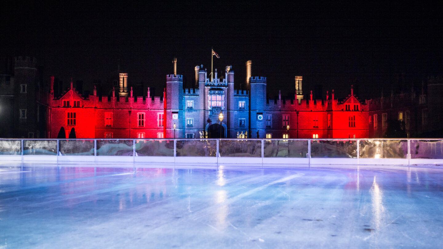 hampton Court Palace Ice Rink winter day trip from London - day trips from London in winter, Hampton Court Pala