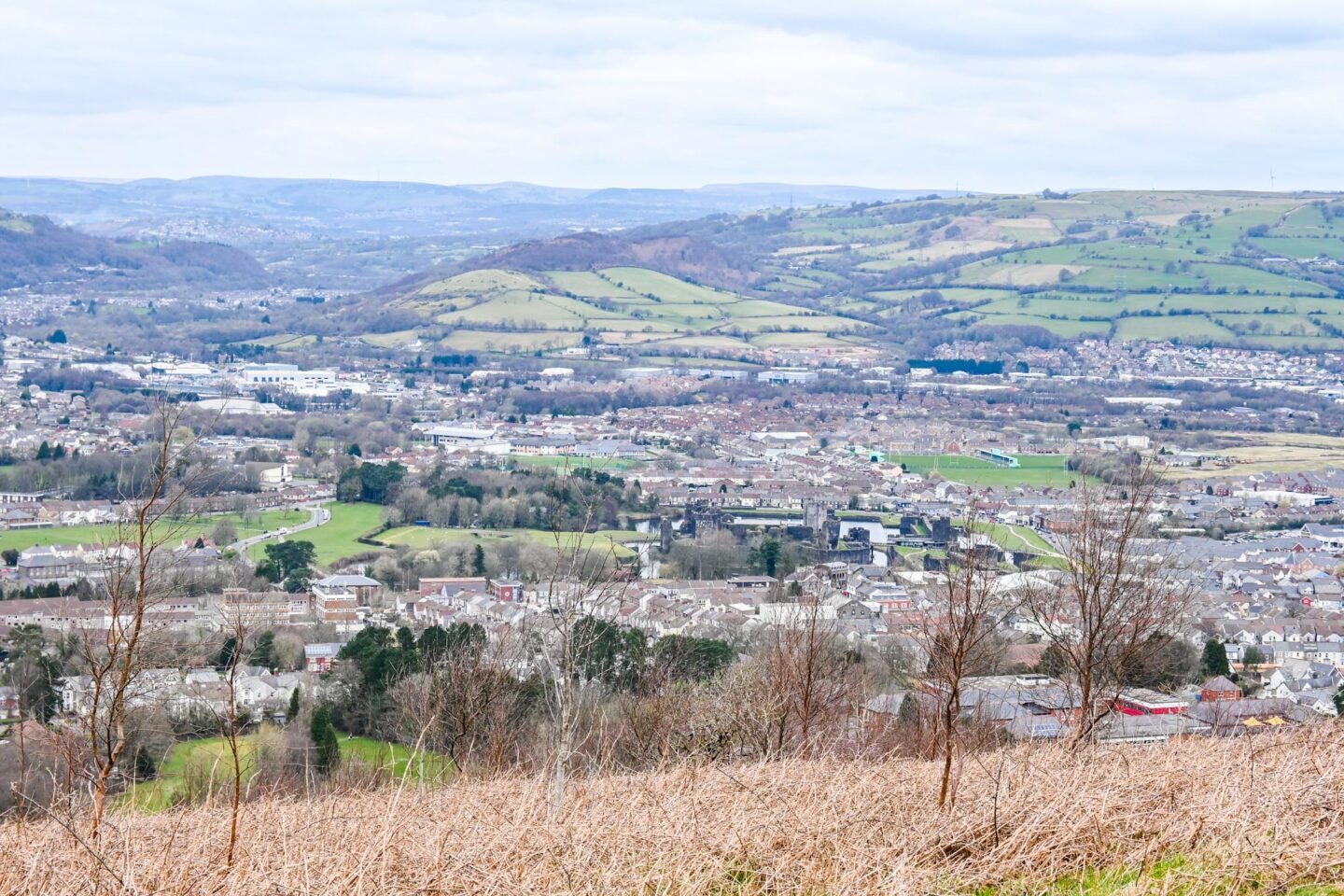 Caerphilly Mountain view of Caerphilly - Caerphilly Mountain View over Caerphilly town
