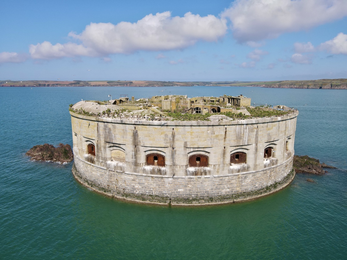 Stack Rock Fort - drone shot of Stack Rock Fort