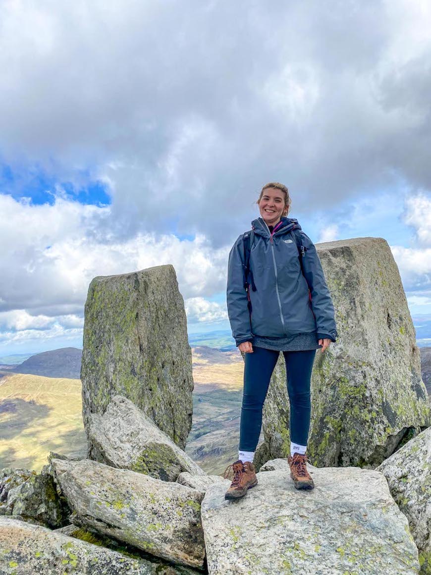 Ellie Quinn at Tryfan summit - Ellie Quinn at Tryfan summit