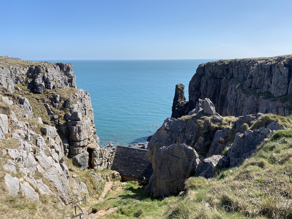 St Govan's Chapel - St Govan's Chapel from the top