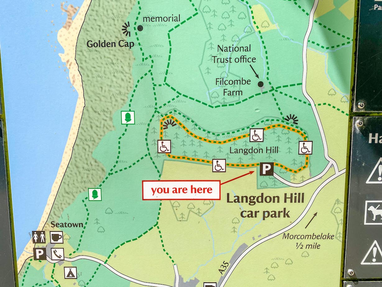 Golden Cap Walk, Langdon Hill walking route - Golden Cap Walk, Langdon Hill walking route