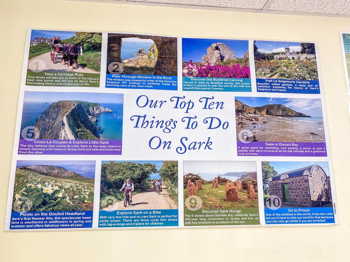 Things to do on Guernsey, things to do in Sark sign - Things to do on Guernsey, things to do in Sark sign