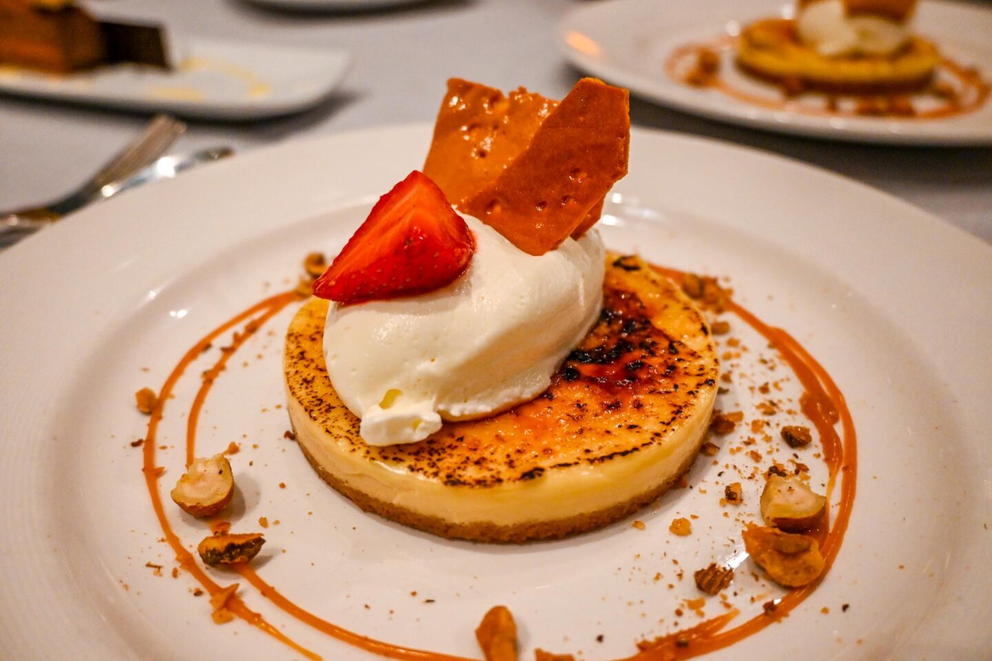 Princess Cruises from Southampton, creme brûlée from crown grill - Princess Cruises from Southampton, creme brûlée from crown grill