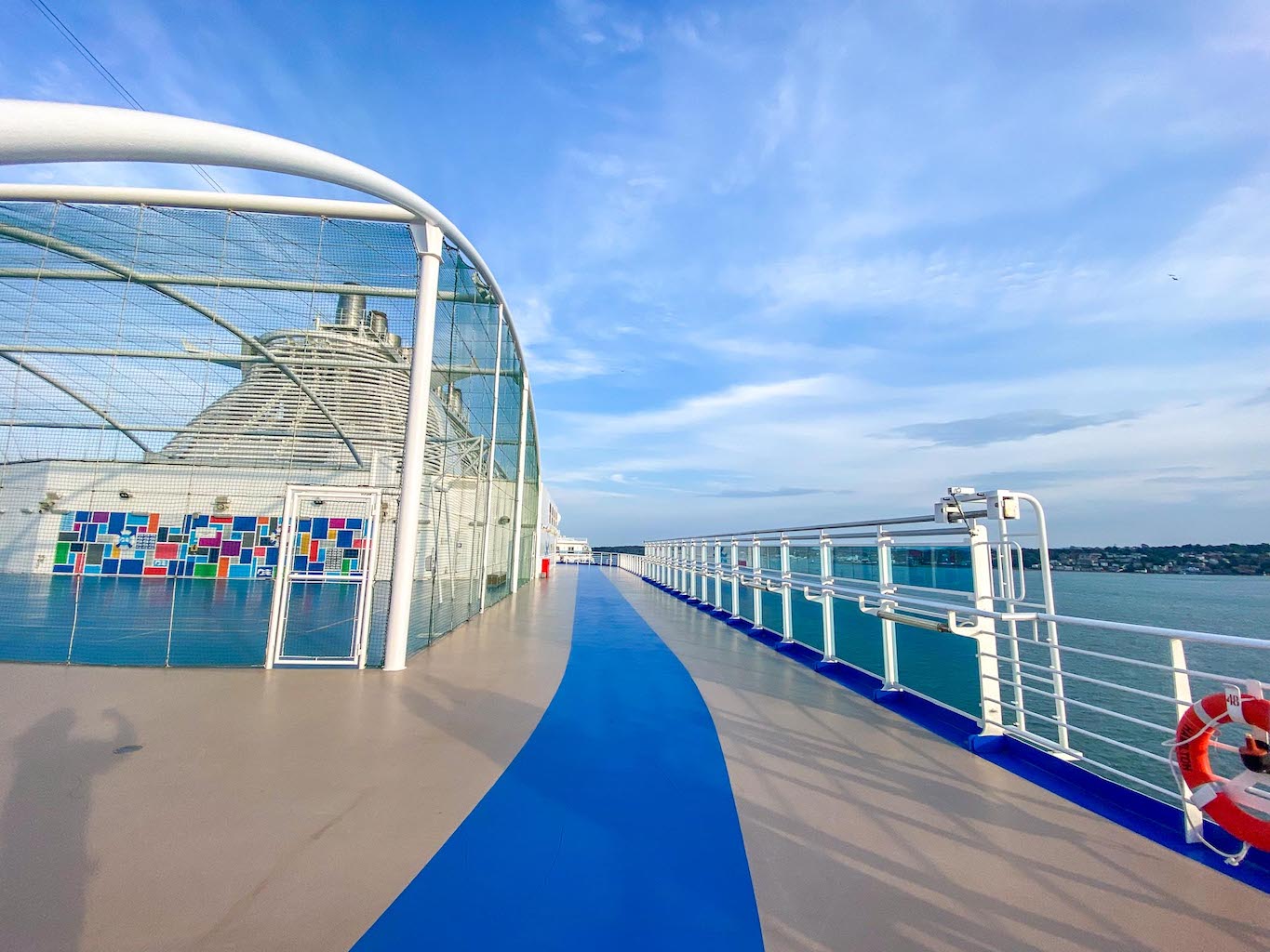 Princess Cruises from Southampton, Sky Princess jogging track - Princess Cruises from Southampton, Sky Princess jogging track