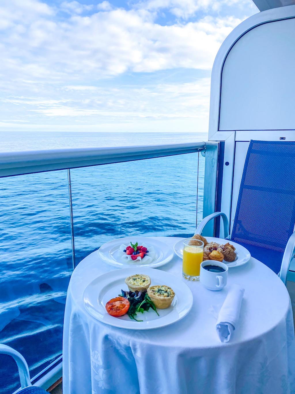 Princess Cruises from Southampton, stateroom balcony breakfast - Princess Cruises from Southampton, stateroom balcony breakfast