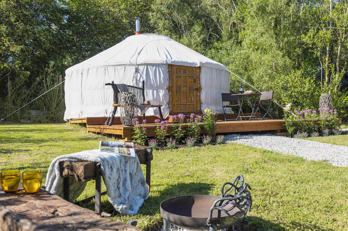 glamping in Devon, Yurt in Devon outside - glamping in Devon, Yurt in Devon outside